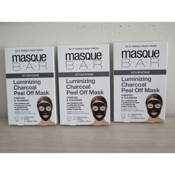 Masque Bar Luminizing Charcoal Peel Off Masks 6 Single Use Masks, 3 Boxes - Picture 1 of 2